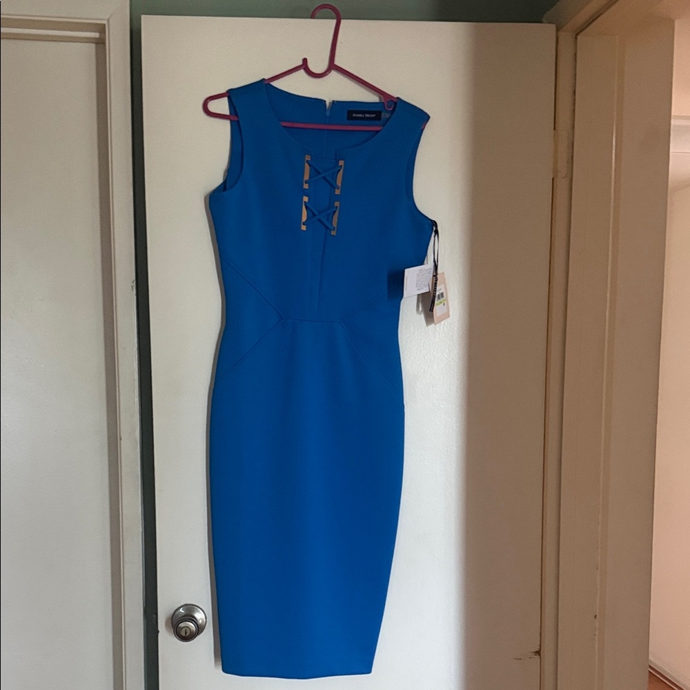 Ivanka Trump Vibrant Blue Midi Dress